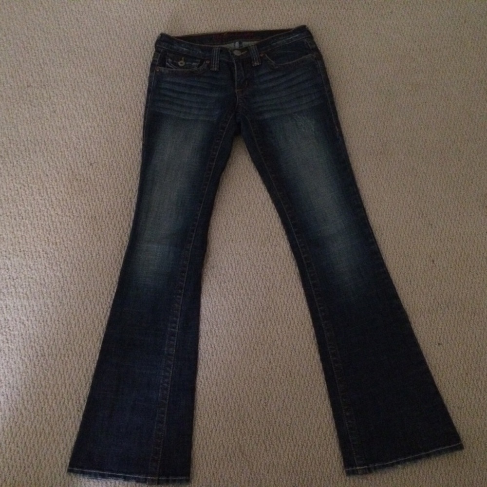 ❌SOLD❌Plastic Blue Vintage Low- Rise Flare Jeans